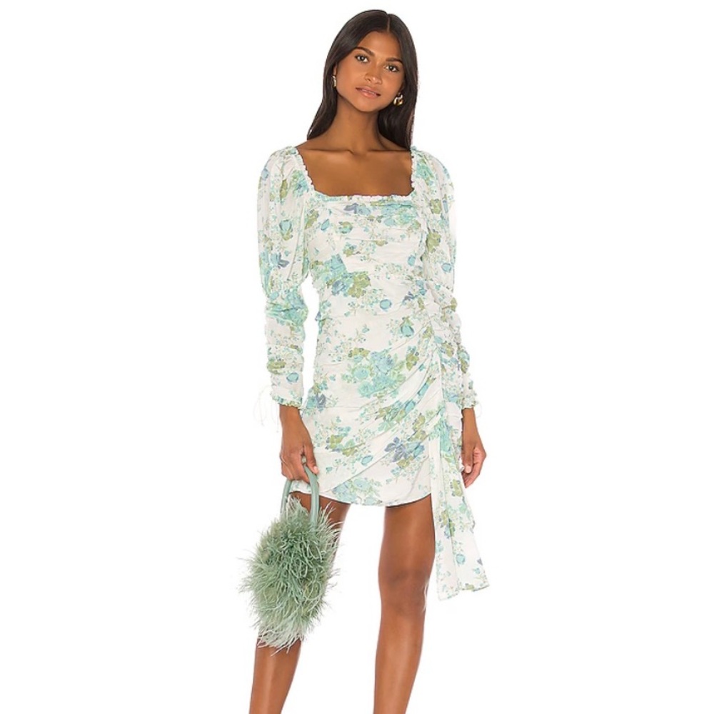 For Love & Lemons Blue Floral Dress XS
